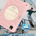 thumbnail image 6 of kids Case for iPad Pro 11(2022/2021/2020/2018)/ iPad Air 5/4th Gen Case 10.9 inch (2022/2020), Military Grade Drop Protection with Hand/Shoulder Strap Rotating Stand Pencil Holder, Rosegold, 6 of 6