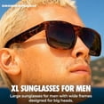 thumbnail image 3 of Grinderpunch XL Polarized Men's Oversized Sunglasses Big Heads Wide Face Large Head Fit Sports Driving Fishing Extra Wide Sunglasses, 3 of 10