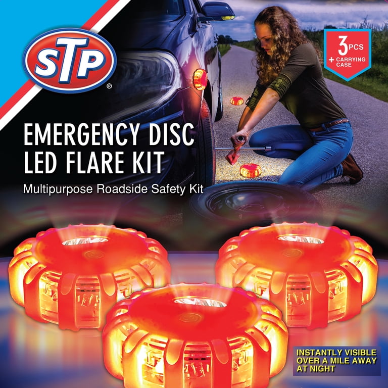 STP Disc LED Emergency Road Flares, 3-Piece Set photo 4