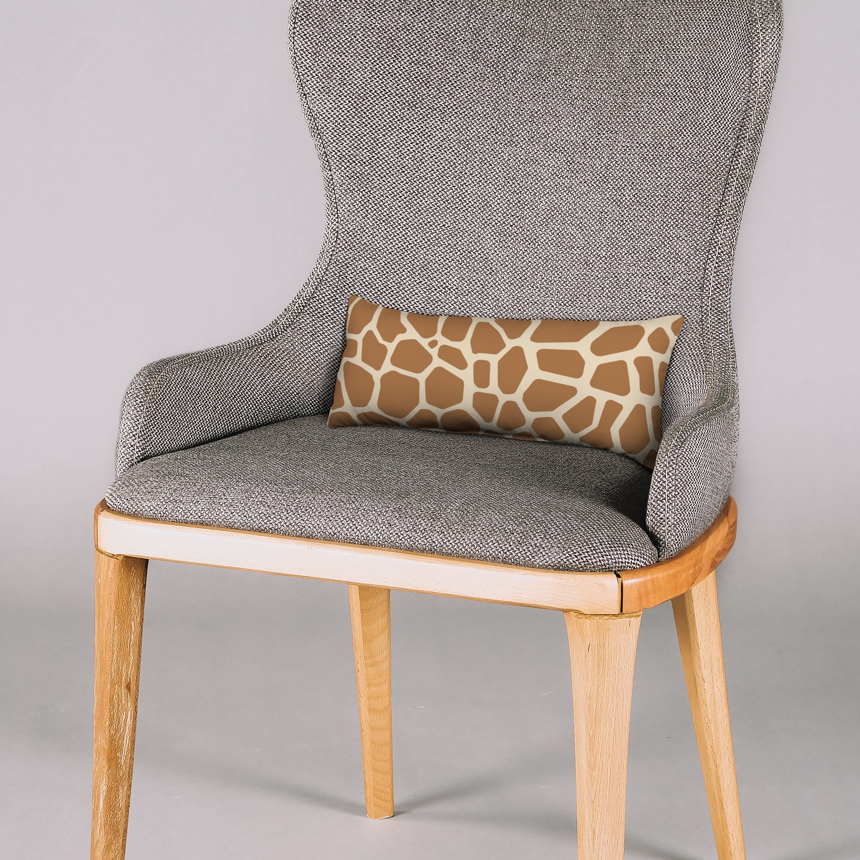 Everything Comfy Giraffe Print Decorative Pillow, 16x6 Inch, Light Brown,
