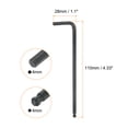 thumbnail image 2 of Uxcell 4pcs Ball End Hex Key Wrench 4mm L-Shape Long Arm Hexagon Metric Wrenches Repairing Tool Black, 2 of 6