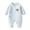 Blue, variant on Busydd Cotton Newborn Rompers 0-6 Months Casual Cozy Long Sleeve Infant Romper Fashion Cute Side Tie Jumpsuit