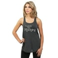 thumbnail image 2 of Sweet Like Honey Women's Fashion Sleeveless Flowy Racerback Tank Top Charcoal Grey Small, 2 of 5