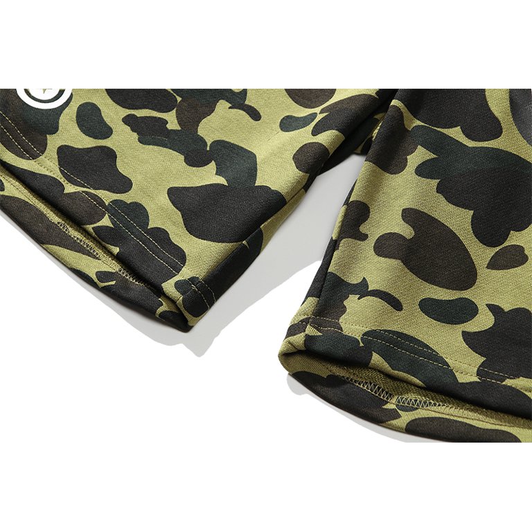 BAPE Shark Cotton Shorts Street Fashion Camouflage Hip Hop Casual Shorts,WGM  Green - Walmart.com