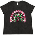 thumbnail image 3 of Inktastic Peppermint Rainbow with Candy Cane Women's Plus Size T-Shirt, 3 of 5
