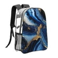 thumbnail image 3 of Susaid Navy Blue Marble Print Clear Backpack See Through Transparent Plastic Clear Bookbags for School, College, Stadium,Work, 3 of 7