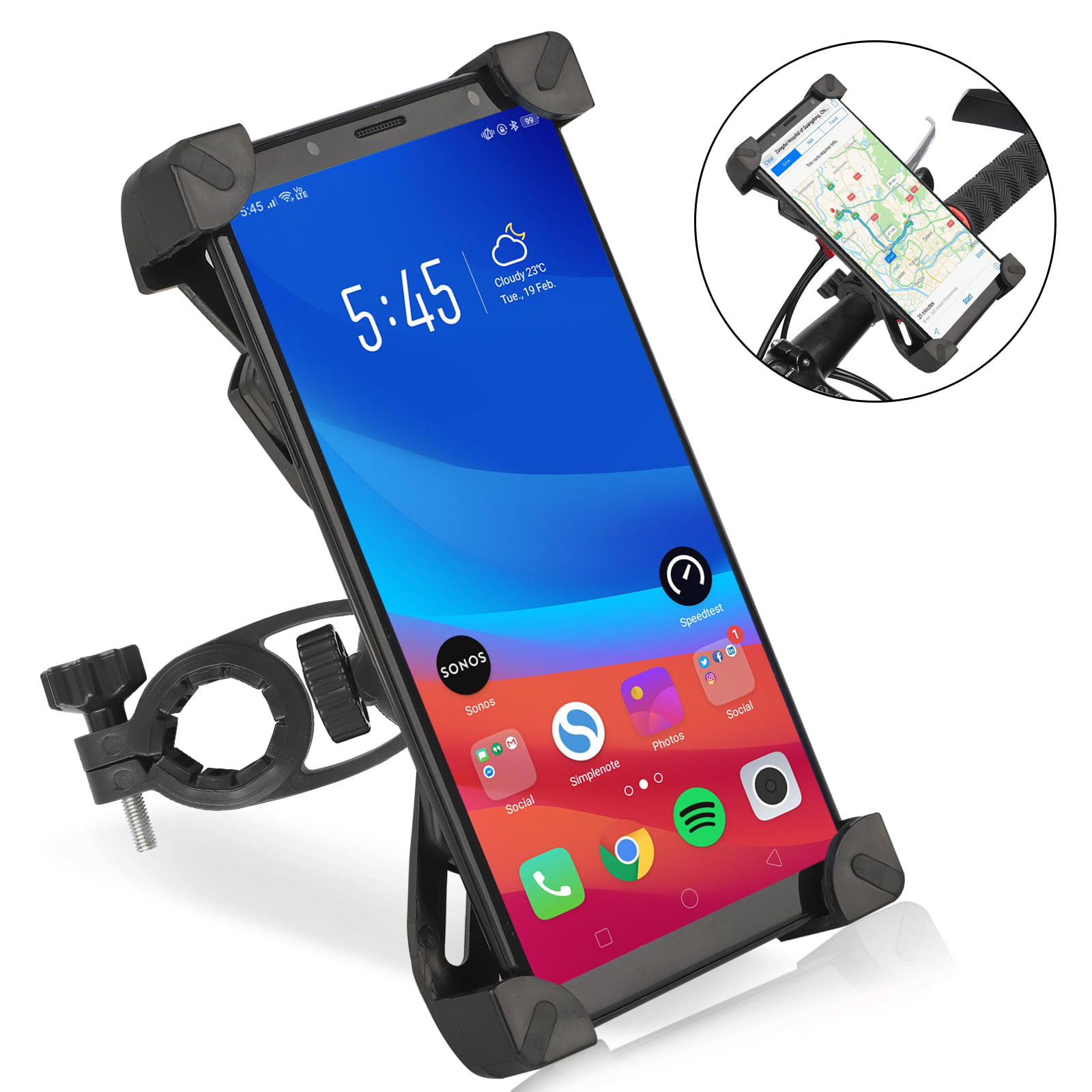 Universal Bicycle Cell Phone Holder 360°Rotation Adjustable Motorcycle Handlebar Phone Mount Anti Shake Bike Phone Mount
