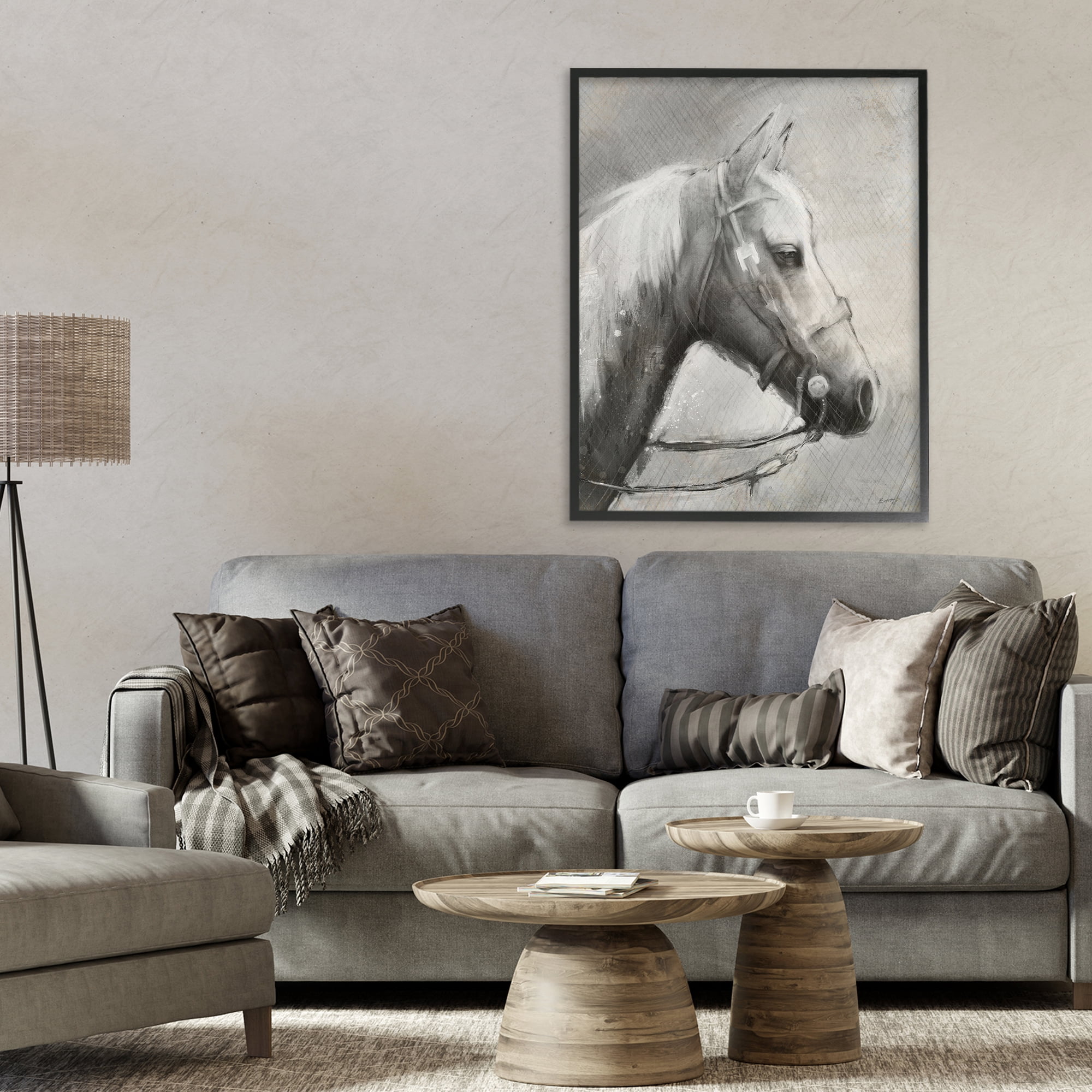 Stupell Industries Modern Ranch Horse Black Framed Giclee Art, design by Chad Barrett