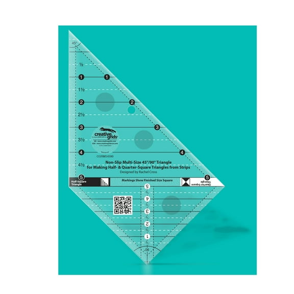 Creative Grids Multi Size Triangle 45 and 90 Degrees Quilt Ruler