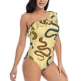 thumbnail image 5 of Balery Various Snake One Shoulder Swimsuits for Women Ruffle Swimsuits Tummy Control One Shoulder Bathing Suits-Large, 5 of 8