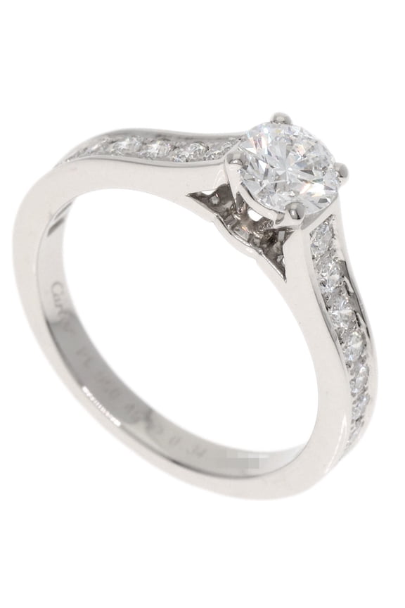 Pre-Owned Cartier 1895 Solitaire Diamond E-VS1-EX #45 Ring, Platinum PT950, Women's.