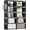 Black, variant on Book Shelf, 12 Cube Storage Organizer, DIY Bookcase, Metal Cube Bookshelf,Tall Book case for Bedroom, Living Room,Office,Closet Storage Organizer, Grey Cubicle Storage Rack