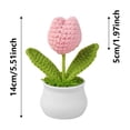 thumbnail image 3 of Crochet Potted Plants, Mini Knitted Decor for Home/Office/Gifts, Eco-Friendly Desk Decor, Rose - Red Tulip Home Decor, 3 of 6