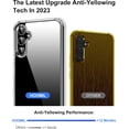 thumbnail image 3 of Case for Samsung Galaxy A54 5G with 2-Pack Tempered Glass Screen Protector Film, [Anti-Yellowing] Anti-Scratch Transparent Hard Back and Soft Edge Protective Phone Cover - Navy Blue, 3 of 14
