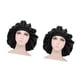thumbnail image 3 of 2 piezas de gorro para dormir con ala ancha elástica y transpirable de satén para envolver el cabello, color negro, 3 of 12