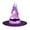Purple, variant on Halloween Light Up Witch Hat for Kids Adults Cartoon Pumpkin Print LED Light Wide Brim Wizard Hats for Cosplay