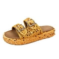 thumbnail image 2 of IUJSOY Womens Sandals Cork Footbed Slide Summer Beach Platform Sequin Adjustable Buckle Slippers, 2 of 9