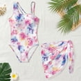thumbnail image 5 of Xoenoiee Tie Dye Pattern Girls One Piece Swimsuit with Cover Up Skirt, Adjustable Strap Bathing Suit Tummy Control Swimwear for Kids Teens, 17-18 Years, 5 of 7