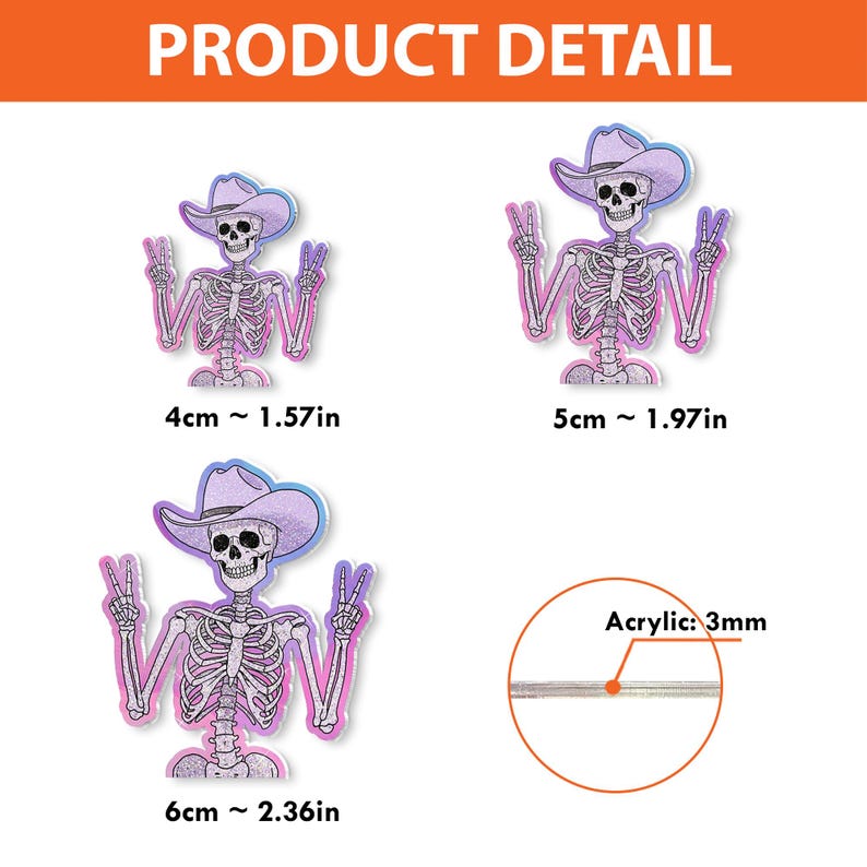 ViciArt Skeleton Cowboy Badge Reel, Acrylic Retractable ID Holder, Purple Glitter Howdy Nurse Clip