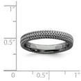 thumbnail image 5 of Sterling Silver Stackable Expressions Black Plated Wave Pattern Ring Size 6, 5 of 5