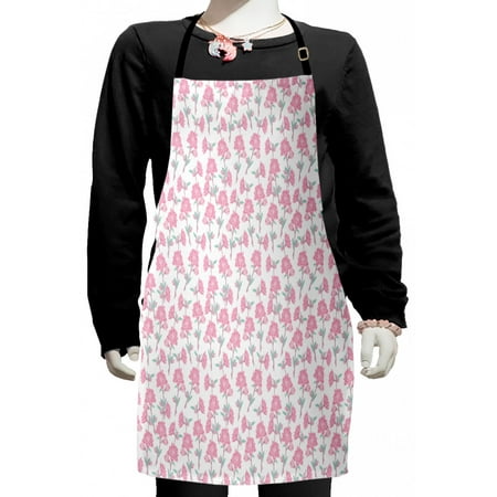 

Rose Kids Apron Tender Spring Flourish with Little Buds Hand Drawn Botanical Garden Boys Girls Apron Bib with Adjustable Ties for Cooking Baking Painting Dried Rose Seafoam by Ambesonne