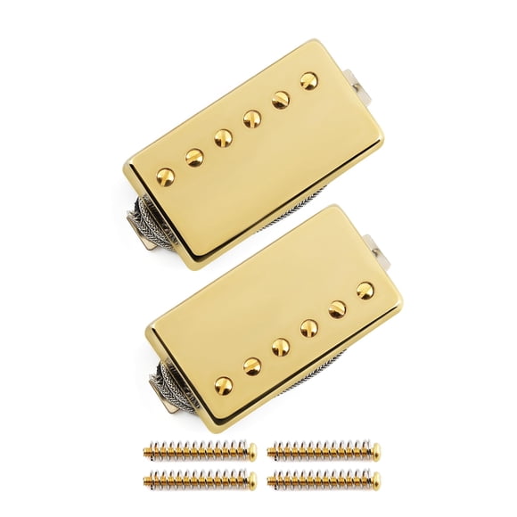 FLEOR Alnico5 Guitar Humbucker Pickup Set Golden Bridge & Neck Pickups Compatible with LP style Guitar Part