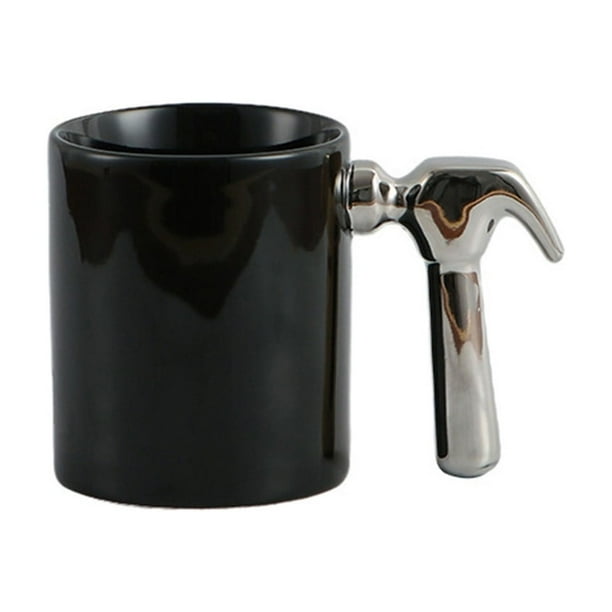 Taza de cerámica con asa - Taza de café dorada galvanizada para el hogar, la oficina, la cocina, regalo