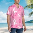 thumbnail image 3 of Disketp Hawaiian Shirts For Men,Breast Cancer Awareness Print Mens Casual Short Sleeve Button Down Shirts Beach Shirt, 3 of 7