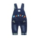thumbnail image 2 of KIDSCOOL SPACE Mono vaquero para bebé niño niña,Pantalones de peto de mezclilla 3D para niño pequeño, 2 of 5