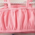 thumbnail image 3 of Ulanda Toddler Baby Girls Clothes Summer Outfits Ruffle Sleeve T-shirt + Shorts Cute Girl Clothing Set 6M-4T (Pink, 12-18 Months), 3 of 6