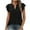 Black, variant on hotojiny Womens Ruffle Cap Sleeve Tops Summer Trendy V Neck Casual Shirts Lounge Comfy Solid Color Blouse