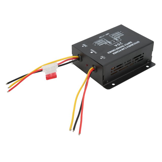Reductor De Voltaje De Coche DC24V A 12V, Operación Simple, Protección Contra Cortocircuitos Ligera, Convertidor De 24V A 12V Para Autobuses Cergrey 20A