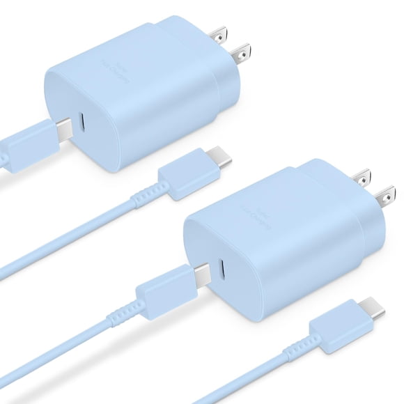 Cargador GUUSMART 25W PD Tipo C de carga rápida, 2 unidades con cable de 1,8 m