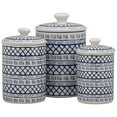 thumbnail image 2 of 10 Strawberry Street CAN3-MARINA-BLU 3 Piece Marina Canister Set, White & Blue, 2 of 3