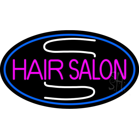 Pink Hair Salon LED Neon Sign 13 x 24 - inches, Black Square Cut Acrylic Backing, with Dimmer - Bright and Premium built indoor LED Neon Sign for Defence Force.