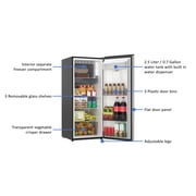 Galanz 6.5 Cu Ft Compact Refrigerator with Water Dispenser – Single Door Mini Fridge, Stainless Steel Look, ENERGY STAR