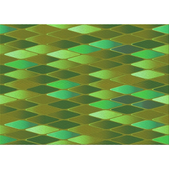 Ahgly Company Indoor Rectangle Patterned Seaweed Green Area Rugs, 8' x 10'