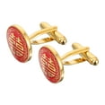 thumbnail image 2 of Miangastore 1 Pair Copper Cuff Links Chinese-style Cuff Links Groom Cuff Links Party Supply, 2 of 8