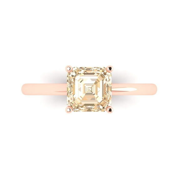 Solitaire Engagement Ring for Women - 1.5ct Natural Morganite in 18K Rose Gold Promise Ring