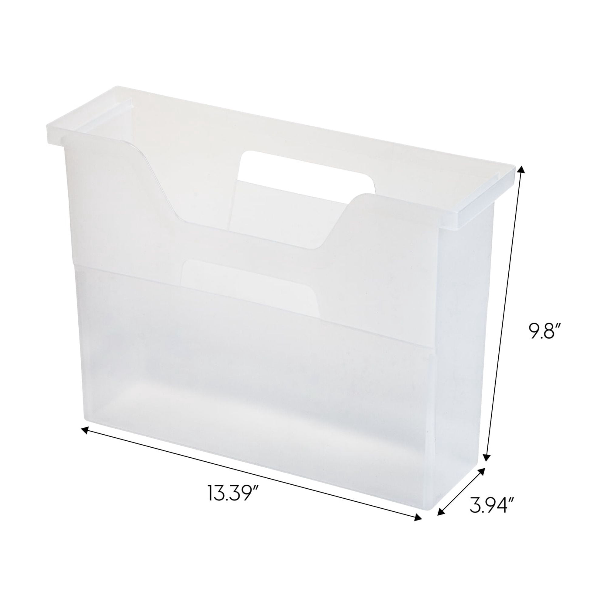 IRIS Small Portable Desktop File Box with Open Lid, Side Handles, Hanging File Folders, Tabs & Inserts, 6Pk