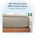 thumbnail image 2 of King Size Fitted Sheet Cotton Thread Count Sateen Deep Pockets Durable Fitted Sheet Only (King ), 2 of 9
