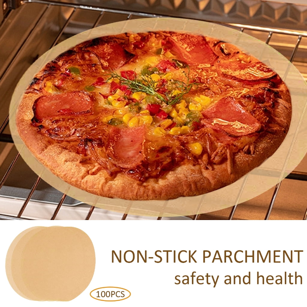 KUFptva 100Pcs Disposables Cake Liners Round Parchments Paper NonStick Bakings Parchments Bakings Paper for Oven, Fryers, Pans
