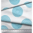 thumbnail image 3 of Soimoi Blue polyester Crepe Fabric Stripe & Floral Block Print Fabric by the Yard 42 Inch Wide, 3 of 3