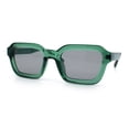 thumbnail image 5 of Retro Thick Plastic Minimal Rectangle Hipster Fashion Sunglasses Green - Black, 5 of 8