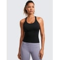thumbnail image 2 of CRZ YOGA Seamless Ribbed Tank Top for Women Workout Racerback Padded Athletic Camisole with Built in Bra, 2 of 5