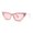 Pink White Pink, variant on Womens OG Chain Arm Mod Thick Horn Cat Eye Sunglasses Orange Gold Black