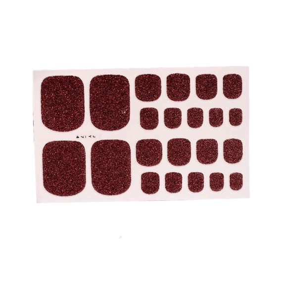 Vogacara 1 Juego de tiras de uñas de calle de colores para uñas de los pies, esmalte autoadhesivo, calcomanías de arte de Color sólido, Kit Type5 NO5