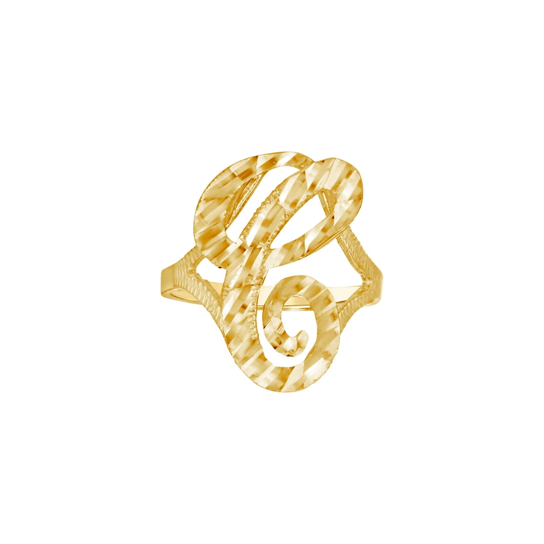 10k Yellow Gold Womens Letter Name Personalized Monogram Initial C Ring 20.5x2.00mm Wide Size 8 Ring for Women