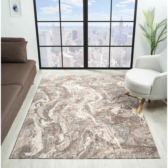 United Weavers Utopia Verona Contemporary Abstract Accent Rug, Grey, 1'10" x 3'