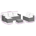 thumbnail image 5 of vidaXL 5 Piece Garden Sofa Set with Cushions Black Poly Rattan Acacia, 5 of 5